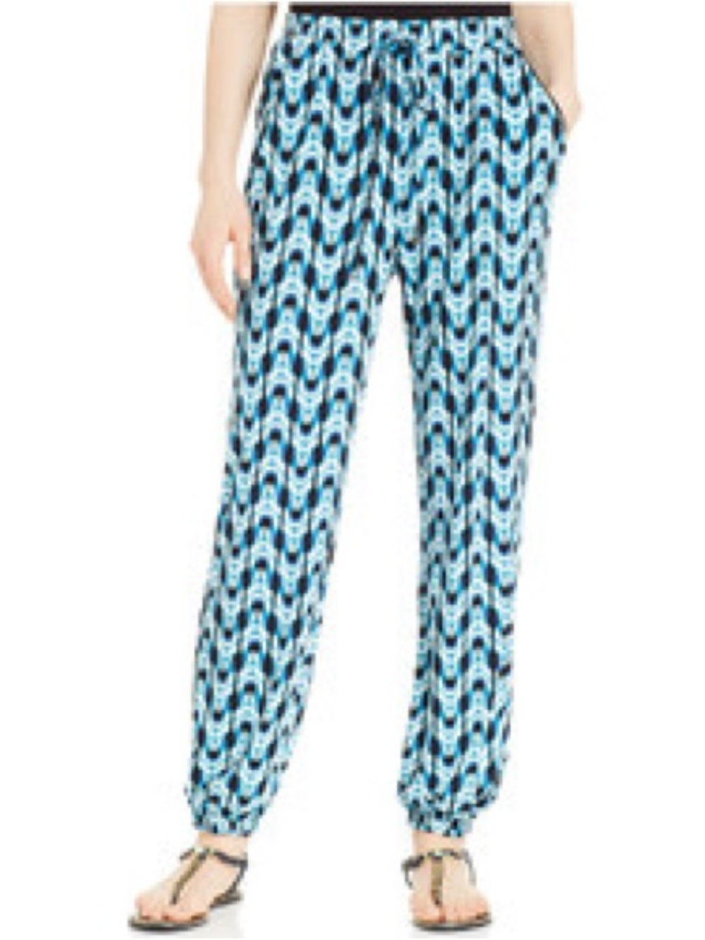 💙 NY Collection Chevron Peacock Tapered Pants. XL